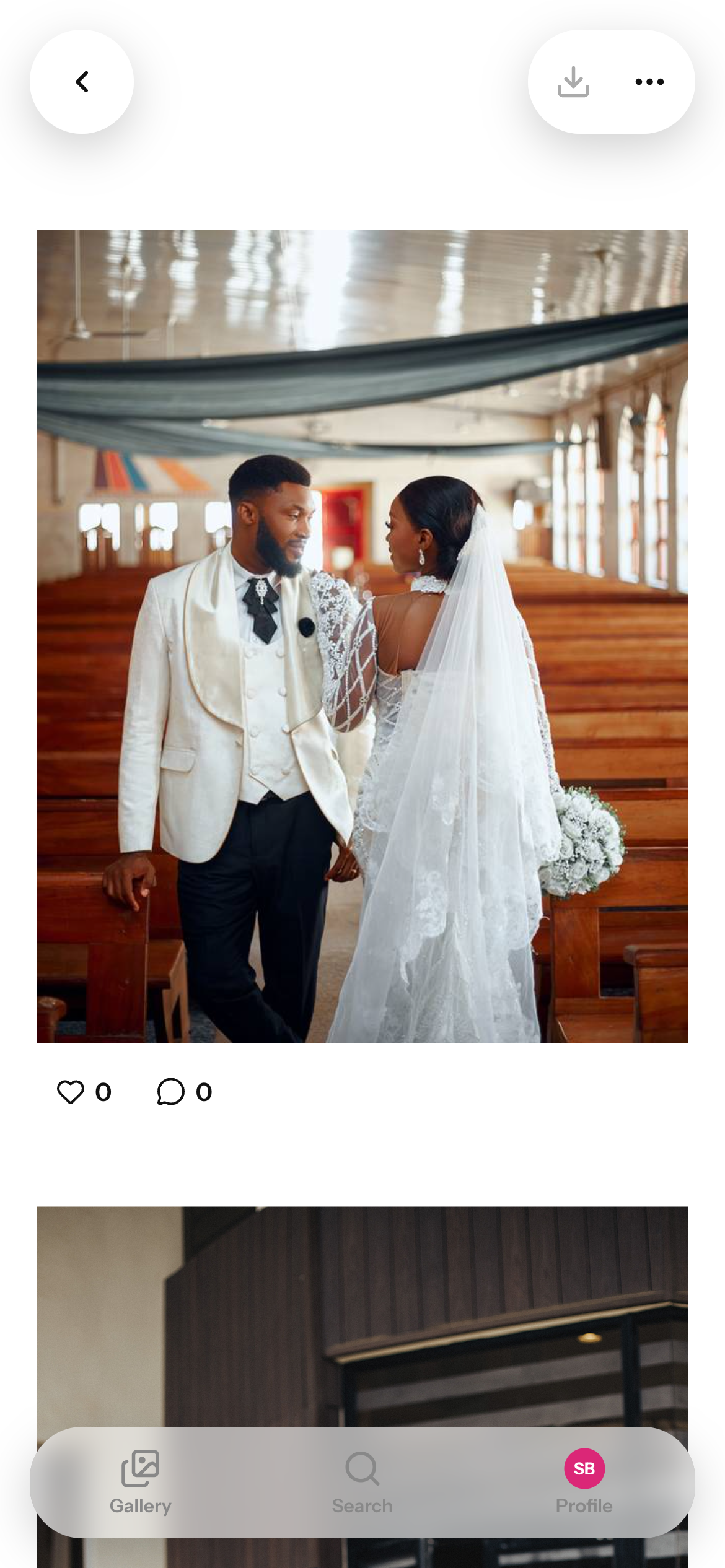 The same client gallery on a phone