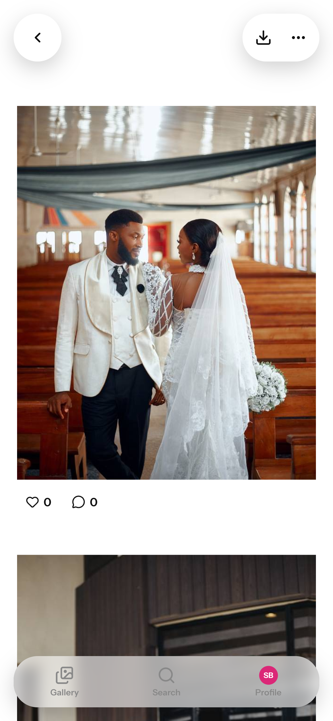 The same client gallery on a phone